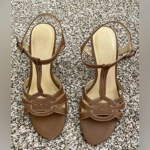 Size 7 Ann Taylor Loft heels with adjustable straps.